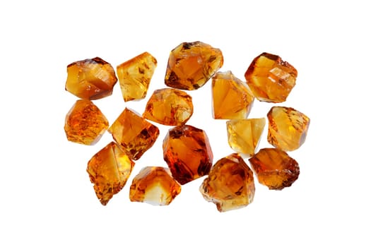 A selection of different citrine crystals,cropped