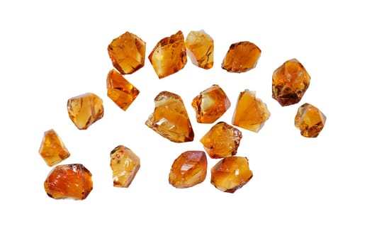 A selection of different citrine crystals,cropped