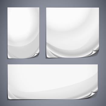 Set of grey glossy stickers