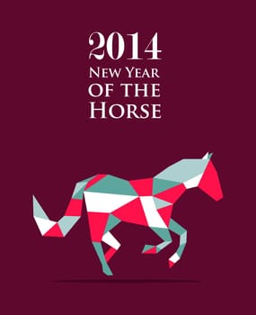 2014 Chinese New Year of the Horse triangle composition. Vector file organized in layers for easy editing.