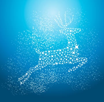 Merry Christmas reindeer shape and stars background. EPS10 vector file organized in layers for easy editing.
