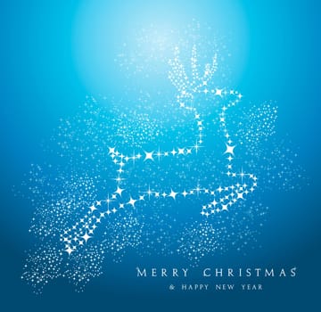 Merry Christmas reindeer shape and stars background. EPS10 vector file organized in layers for easy editing.