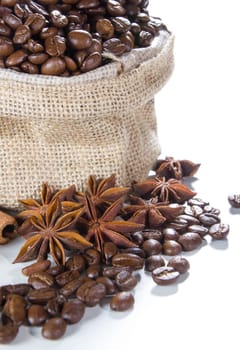 Coffee Ingredient on whit background
