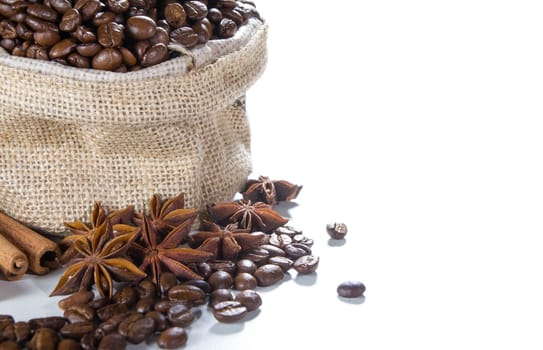 Coffee Ingredient on whit background