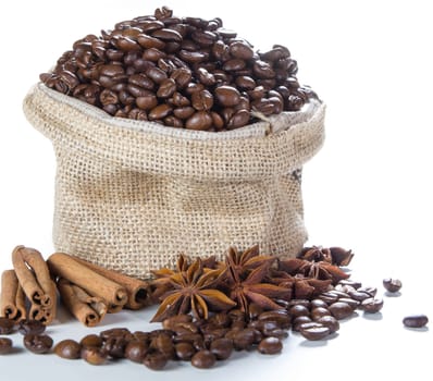 Coffee Ingredient on whit background