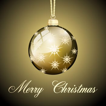 Golden Christmas bauble background