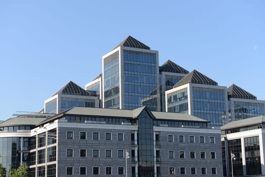 Modern office block in Dublin at bank of the Leffey - Ireland.