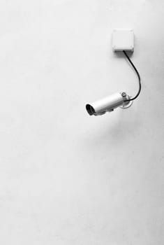 A CCTV camera at the corner of the building