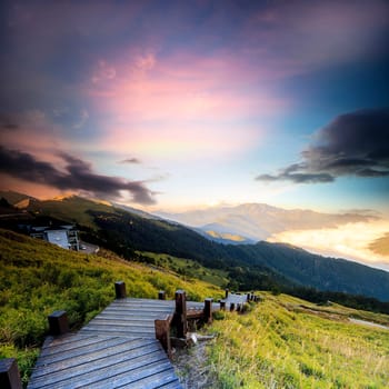 Beautiful high mountain sunset for adv or others purpose use