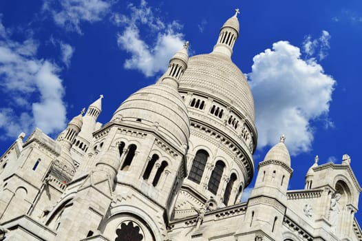 Basilica Sacre Coeur (Sacred Heart of Jesus) on Montmartre in Paris, France.