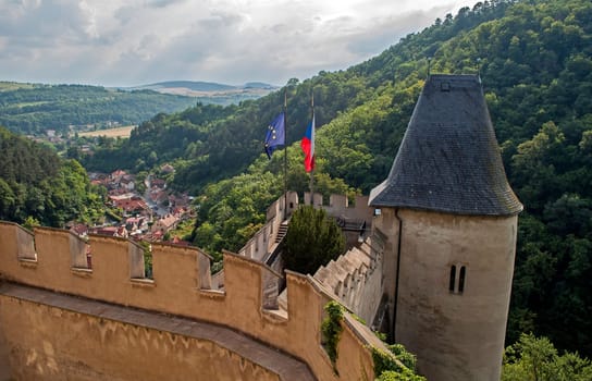 Karlstejn castle in Central Bohemia, Czech Republic.