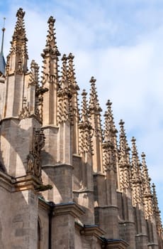 Detail of historic Saint Barbara's Church, Kutna Hora, Czech Republic.