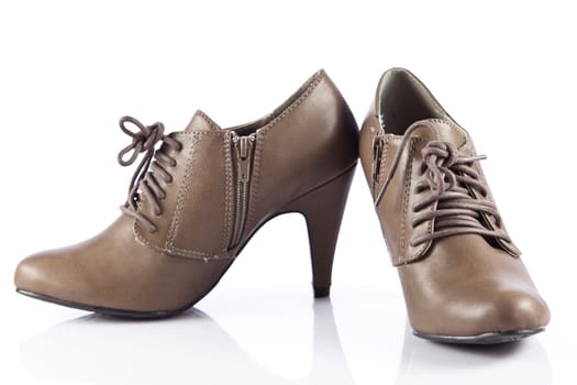 Woman shoes isolated on white. Nice woman shoes