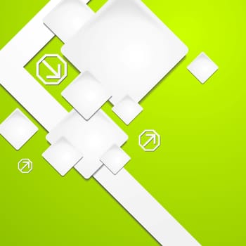 Abstract geometrical elements on the green backdrop. Vector tech design eps 10