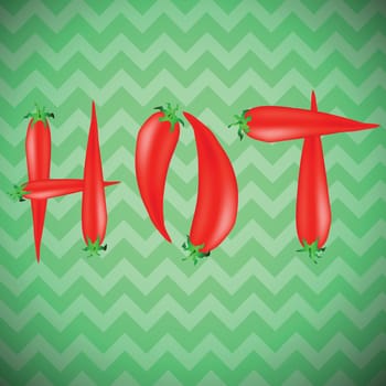 colorful illustration with red peppers  for your design