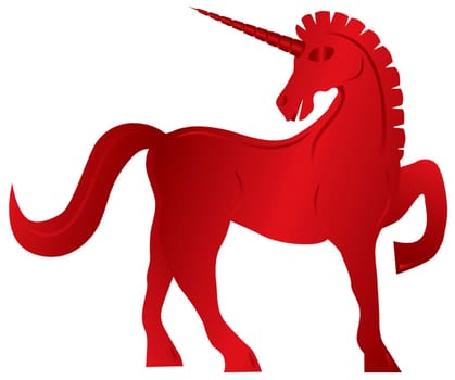 Unicorn Silhouette Isolated on White Background Illustration