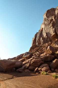 rocks in Monument Valley in Utah in America