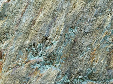format-filling image of fine rock layers with verdigris deposits  Habitat