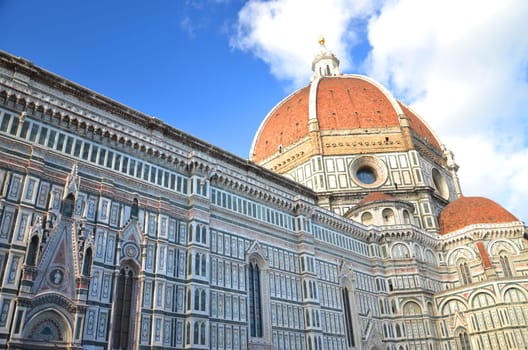 Impressive famous marble cathedral Santa Maria del Fiore in Florence, Italy