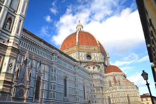 Impressive famous marble cathedral Santa Maria del Fiore in Florence, Italy