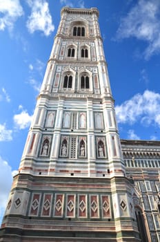 Impressive famous marble cathedral Santa Maria del Fiore in Florence, Italy