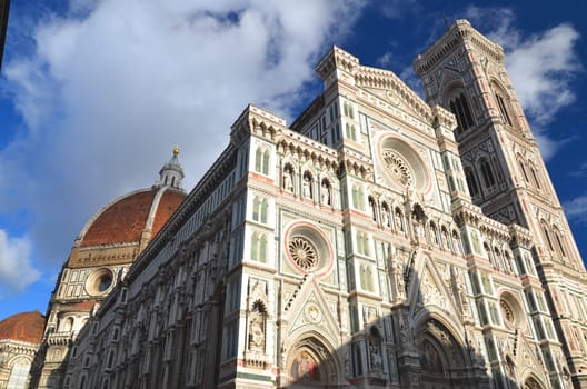 Impressive famous marble cathedral Santa Maria del Fiore in Florence, Italy