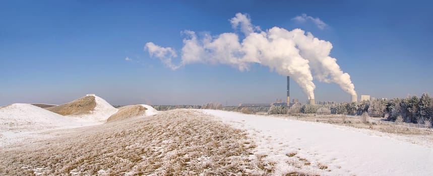 Boxberg power plant in winter - power plant Boxberg in winter 04