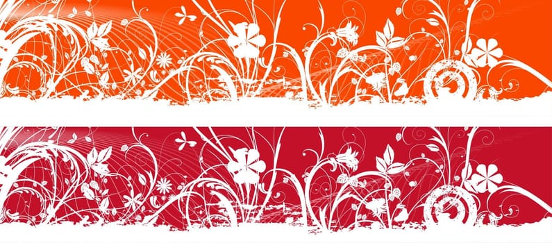 Floral website banners illustration