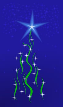 shining christmas tree illustration