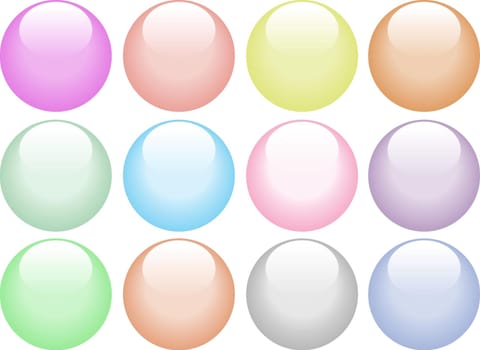 Popular vector pastel color buttons illustration