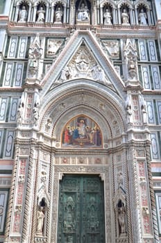 Impressive famous marble cathedral Santa Maria del Fiore in Florence, Italy