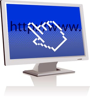 Hand cursor press internet adress