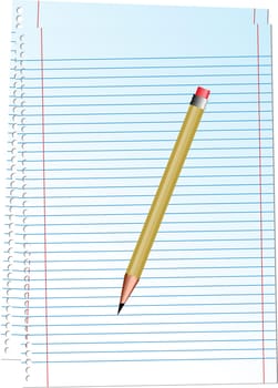Vector illustration - notepad with pencil