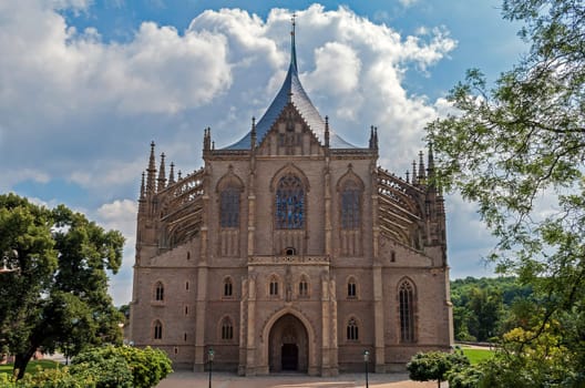 Impressive medieval Saint Barbara's Church, Kutna Hora, Czech Republic.