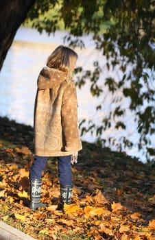 The girl in a beautiful coat