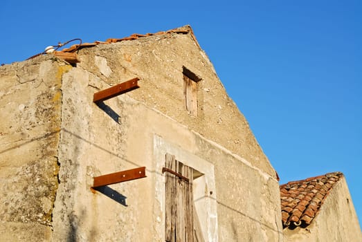 Ruins of a house in a village