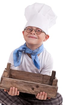 small cook with wooden box
