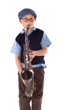 Saxophone player retro