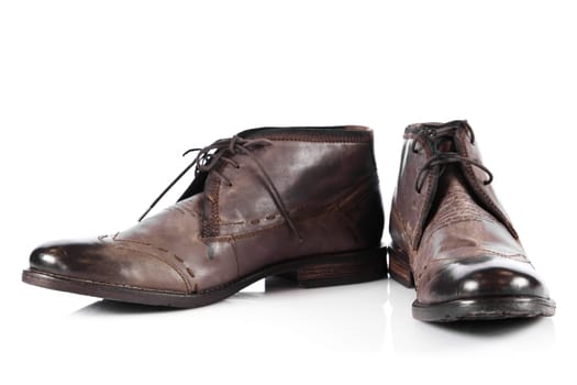 man's shoes isolated on white background. Male fashion with shoes on white