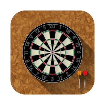 Dart board and two darts for the app icon