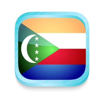 Smart phone button with Comoros flag