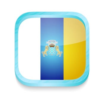 Smart phone button with Canary Islands flag