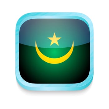 Smart phone button with Mauritania flag