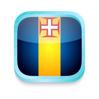 Smart phone button with Madeira flag