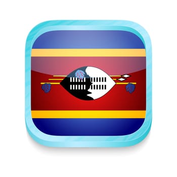 Smart phone button with Swaziland flag