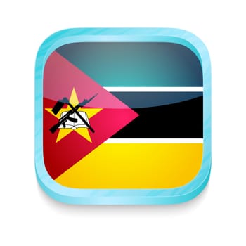 Smart phone button with Mozambique flag