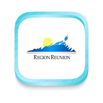 Smart phone button with Reunion flag
