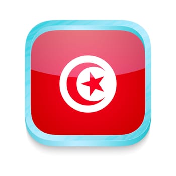 Smart phone button with Tunisia flag