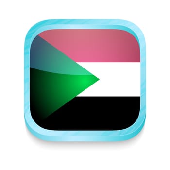 Smart phone button with Sudan flag