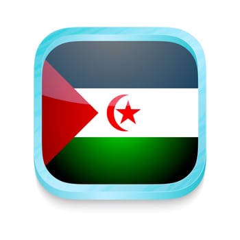 Smart phone button with Western Sahara flag